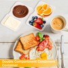 TranRantic 20 Pcs Double Compartment Condiment Container, Reusable Snack Containers