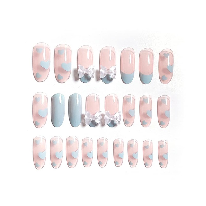 Nail Tips, Set of 24, 12 Different Sizes, Medium Length,