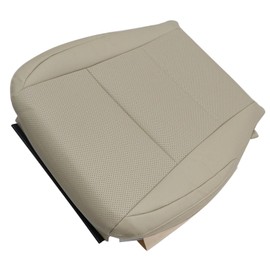 Priprilod Tan Perforated Leather Driver & Passenger Side Bottom Replacement Seat Cover Compatible with Lexus ES350 ES300h 2013 2014 2015 2016 2017 2018