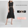 COTIM COYIN Women's Wide Elastic Waist Belt with Pearl Square