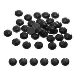 MECCANIXITY Flat Back Round Acrylic Rhinestones,16mm Black Flatback Crystal Rhinestones for Crafts Clothes Shoes DIY Decoration Gifts 50Pcs