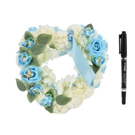 Artificial Heart Shaped Wreaths Wedding Wreaths Fake Flowers Decoration for Wedding Ceremony Anniversary PartyBlue