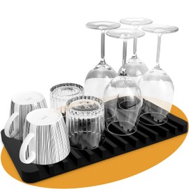 Ablics Drying Mat - High-Quality Non-Slip Sink Mat for Drying Your Dishes, Black Dish Mat with Integrated Drain, Dish Drying Mat [37.5 × 20 cm]