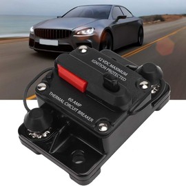 Qii lu 12V 30A/40A/60A Car Stereo Audio Resettable Inline Circuit Breaker Self Healing Fuse Metal (60A)