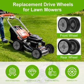 4 Pack Lawn Mower Drive Wheels Kit - 2 Rear Wheels 42710-VE2-M02ZE & 2 Front Wheels 44710-VL0-L02ZB - Direct Replacement for Honda HRR216 HRS216 HRT216 HRB215 HRB216 HRM215 HRZ216 Walk-Behind Mowers