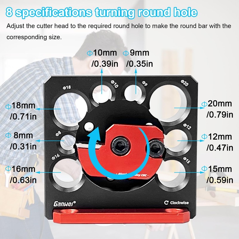 Adjustable Dowel Maker, Adjustable 8-Hole Dowel Maker Device Made of