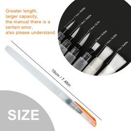 WYAN Pack of 6 Water Brush Pens, Water Tank Brush Watercolour, Fountain Pen with Filled Water Tank for Painting, Calligraphy, Hand Lettering
