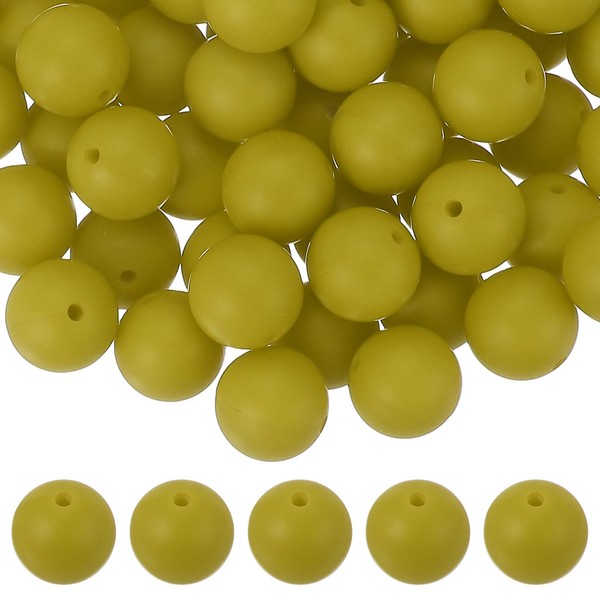 uxcell 60 Pcs Silicone Beads, 15mm Round Focal Beads Candy