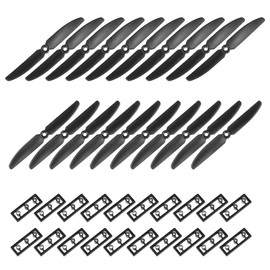 uxcell RC Propellers 5030 5x3 Inch 2-Vane Quadcopter for Airplane, Nylon Black 10 Pairs with Adapter Rings