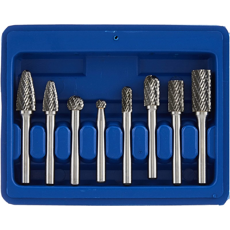 Astro Pneumatic Tool 2181 8-Piece Double Cut Carbide Rotary Burr