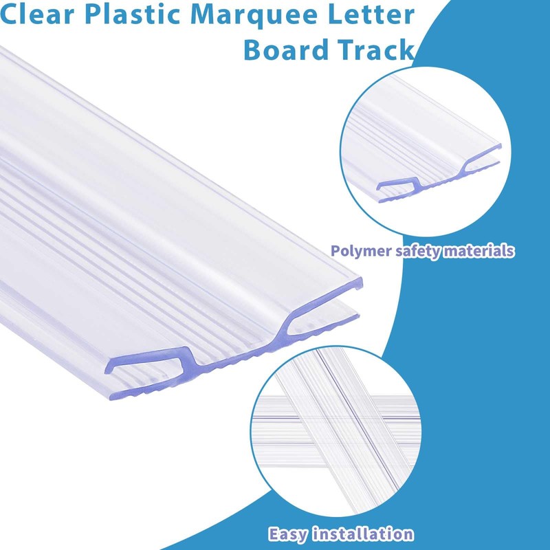 15 Pcs Letter Tracks for Plastic Sign, 40 Inch Clear