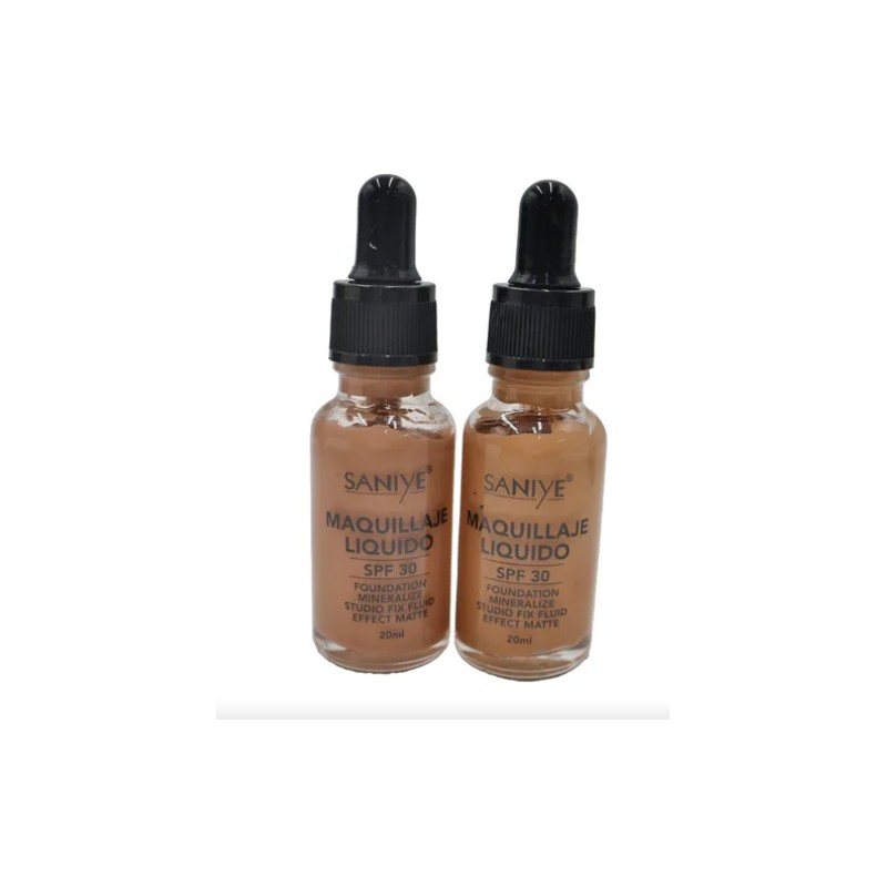 2 Maquillaje Liquido Alta Cobertura Matte Spf 30 Saniye