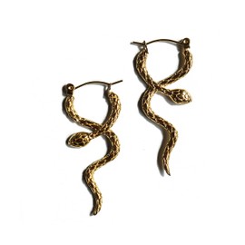 CLEOPATRA Gold Twisted Snake Earrings/Snake Hoop Earrings/Statement Earrings