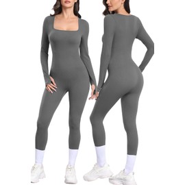 Vigorics Bodysuits for Women Full Length Women's Shapewear Bodysuits Full Body Jumpsuit Yoga Jumpsuit Maternity Overalls Grey XL