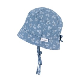 Sterntaler Unisex Children's Hat Flowers Children's Hat, mid-blue