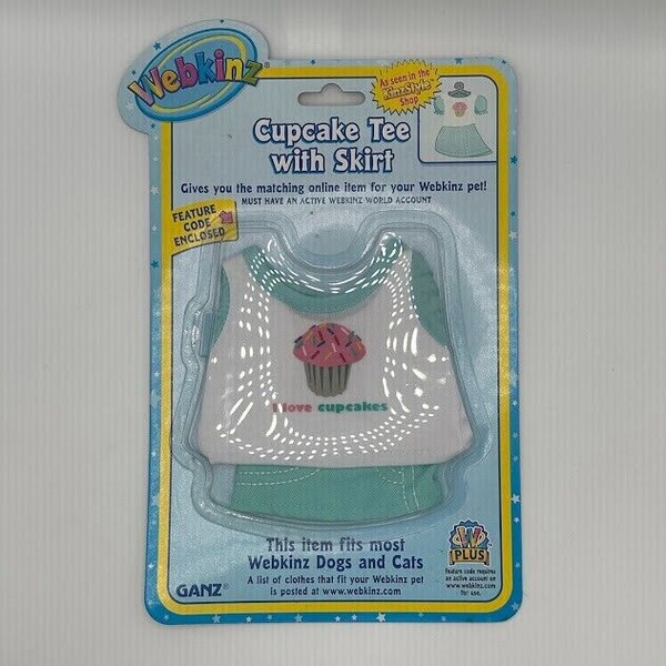 GANZ 🧁 New Webkinz Cupcake Tee with Skirt - Unused