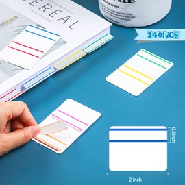 Tenare 2 Inch Sticky Tabs Adhesive Flag Index Writable and Repositionable File Tabs Colored Page Markers Labels for Books and Classify Files Binder File Folders(240 Pieces)
