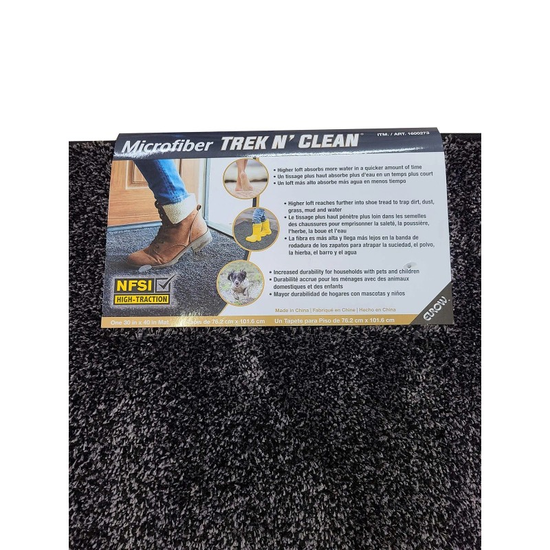 Trek N' Clean Microfiber NFSI High-Traction Mat Indoor/Outdoor 30x40