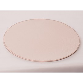 Nikalaz round placemats and coasters from recycled leather, placemats, 4 pieces of place mats, table mats, place mat 28 cm and stands 10 cm (white - cream white)