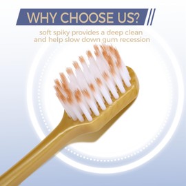 Ayerzeba Soft Toothbrushes for Adults, Manual Wider Head Tooth Brush, Good Cleaning Effect for Sensitive Teeth Oral Gum Recession (6 Pack)