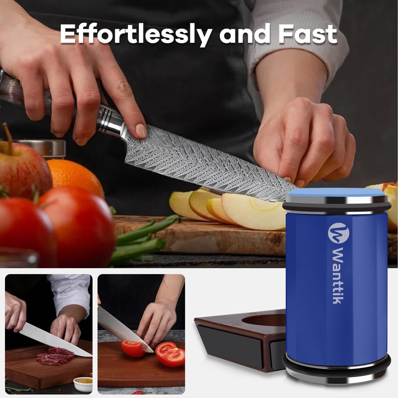 WANTTIK Rolling Knife Sharpener Kit, Upgraded Roller Knife Sharpener with