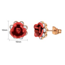 Yoursfs Women’s Rose Earrings, 18K Gold Plated, Enticing, For Both Ears, Jewelry, Gift