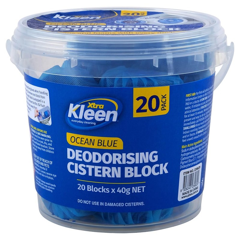 Xtra Kleen Toilet Deodorising Cistern Blocks, Ocean Blue, 40 g