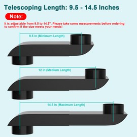 Periscope Dryer Vent, 9.5-14.5" Adjustable Dryer Vent Upgraded 304 Stainless Steel Telescoping Dryer Vent Connector Kit for 4 in Outlet Tight Space Slim Flat Exhaust Duct Pipe Hose Replacement Vents