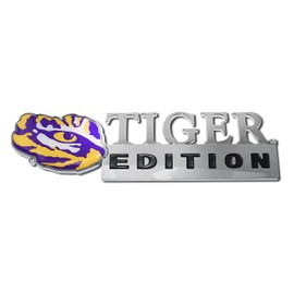 Elektroplate LSU Tigers Edition Metal Auto Emblem for Cars, Trucks, and All Auto | Universal Fit at 7" x 2.25" | Weatherproof