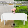 White 6 Pack Premium Disposable Plastic Tablecloth 54 Inch. x