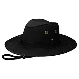 G Men's Camouflage Twill Hunting Hat with Side Snaps Black (Small)