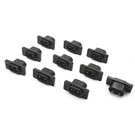 XJSXZC 10 Pcs AC 250V 2.5A IEC320 C7 Male Panel Mount Power Inlet Socket