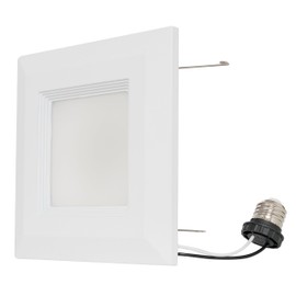 Westgate 15 Watt 6" Inch Recessed Lighting Kit with Baffle Trim - Square Shaped LED Retrofit Downlight - Premium Dimmable Light Fixture - Best Ceiling Lights - ETL Listed (2700K Warm White 1 Pack)