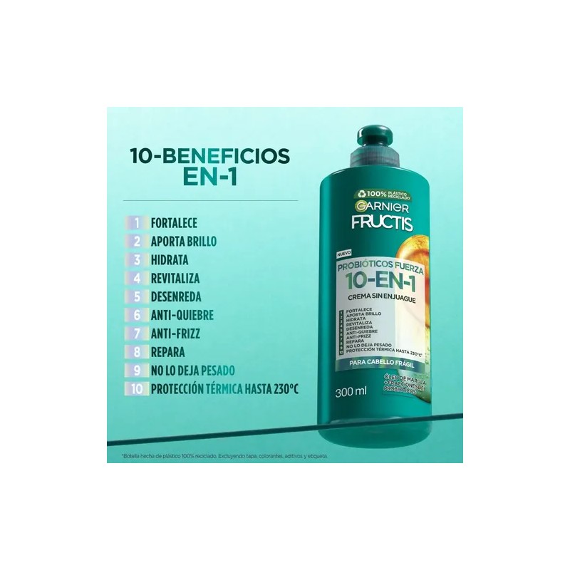 Crema Peinar 10 en 1 Garnier Fructis Probióticos 300 ml