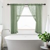 Bathroom Curtains Window Short,Sage Green Eucalyptus Decor,Linen Sheer Transparent Boho