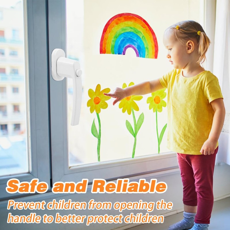Pack of 4 Window Lock with Button, Window Handle Child