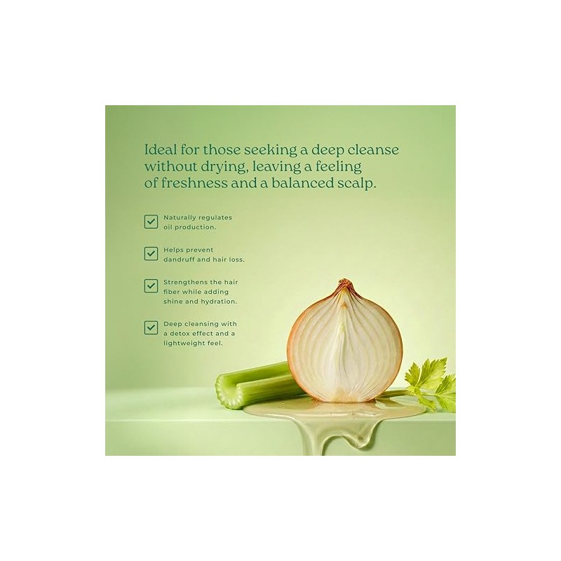 OLÉ Shampoo Onion, Ginger Celery, Shampoo Cebolla, Jengibre, Apio, for