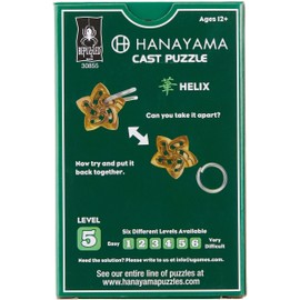BePuzzled | Helix Hanayama Metal Brainteaser Puzzle Mensa Rated Level 5, for Ages 12 and Up