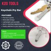 Keychain Mini Pry Bar - Tiny EDC Crowbar - (Stainless