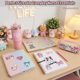 50PCS Funny Nurse Stickers for Water Bottles, Vinyl Nursing Decals for Laptop, ER Night Shift Medical Student Gifts, Waterproof Hospital Accessories
