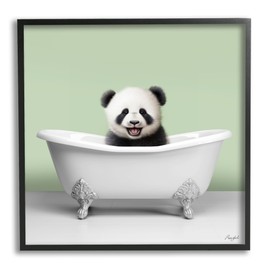 Stupell Industries Happy Panda in Bathtub Framed Giclee Art by Roozbeh
