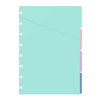 Filofax Classic Pastels A5 Notebook Refill Blank Index 4 tabs