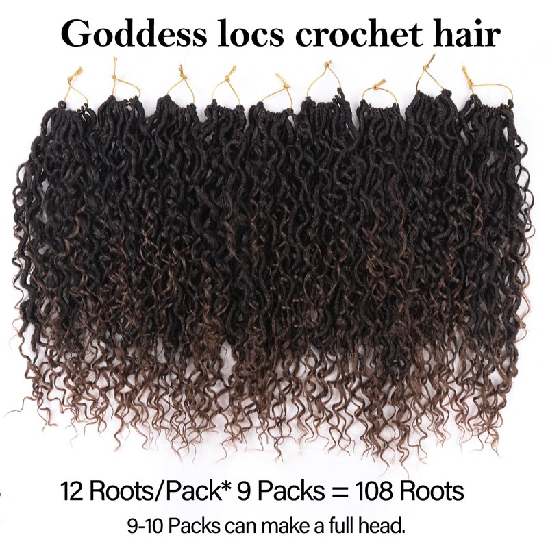 Sosihua Goddess locs crochet hair, 9 packs soft boho faux