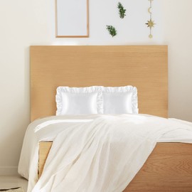 PiccoCasa Satin Ruffle Cool Rayon Envelope Type Pillow Case Set of 2 Pillow Cases Soft Like Silk Double-sided Pillowcase Solid Color Odor Resistant Beautiful Hair Skin White 11.8 x 15.7 inches (30 x