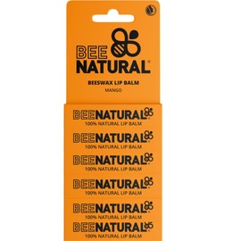 Bee Natural - 100% Natural Moisturising Lip Balm - Mango - Pack of 6