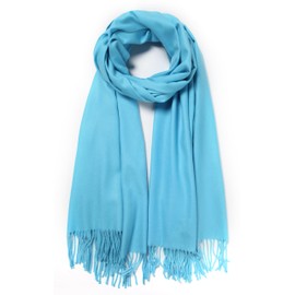 Cindy & Wendy Women's Pashmina Shawl Wrap for Evening Dress Bridesmaid Wedding Bridal Winter Warm Large Soft scarf (Turquoise Blue)