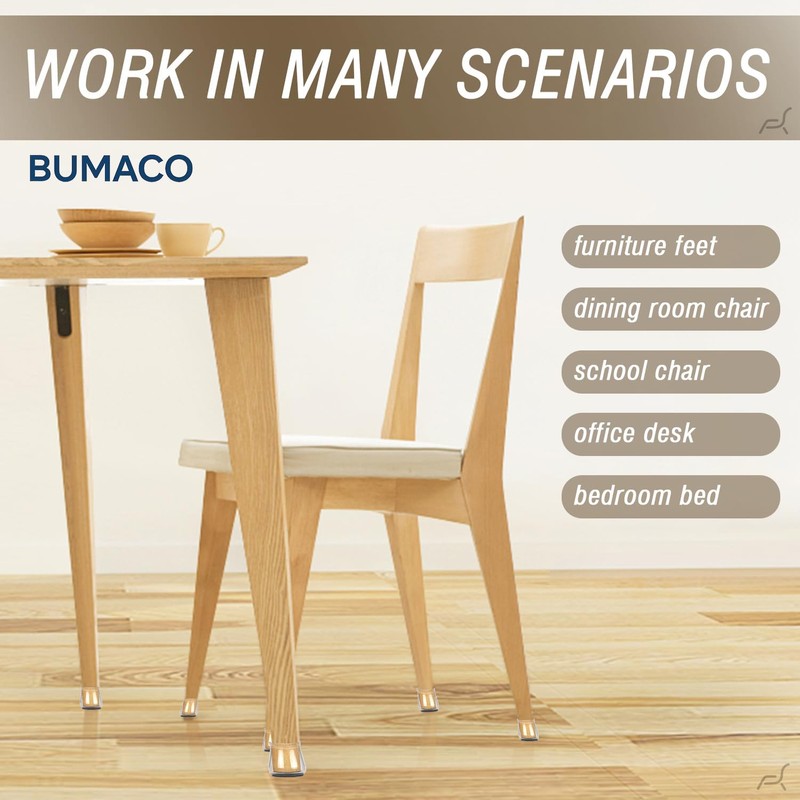 BUMACO Chair Leg Floor Protectors for Hardwood Floors Anti-Scratch 20