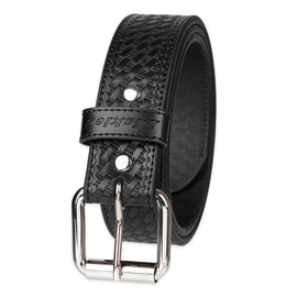 Dickies Men's Basket Weave Emboss Heavyweight Leather Belt, Black, Large