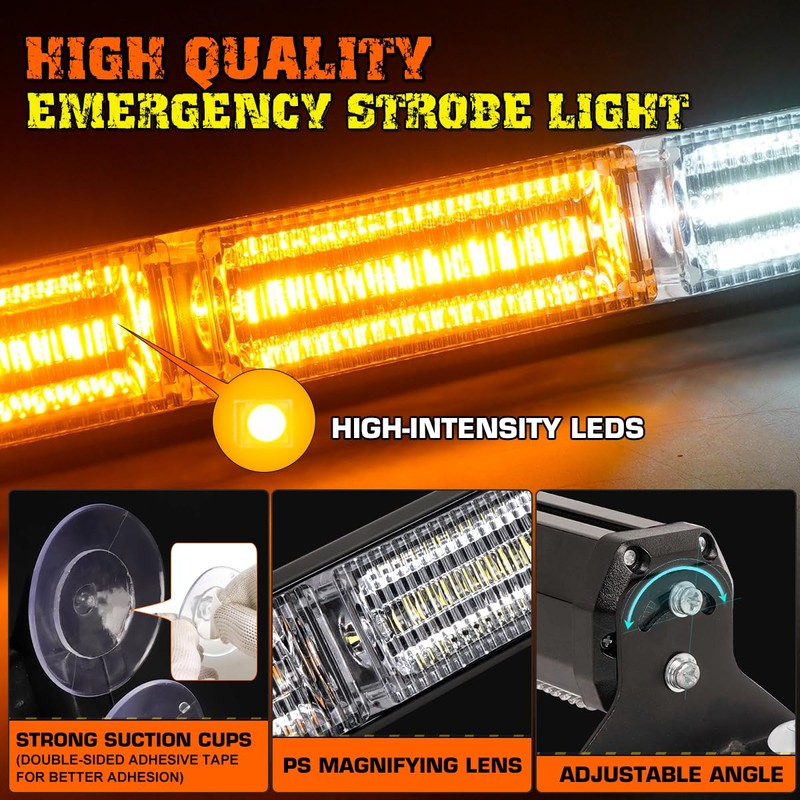 LRTER 2x17.7 Traffic Advisor Strobe Light Bar Strobe Lights w/Remote