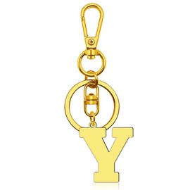 Initial Letter Keyring Initial Y Key Ring for Purse Handbags Bag Wallet Gold A-Z Alphabet Monogram Letter Key Chain for Girls Christmas Graduation Gifts Birthday Gifts for Best Friend Daughter Son